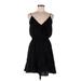 Express Casual Dress - Mini Plunge Sleeveless: Black Solid Dresses - Women's Size Medium