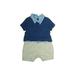 Baby Gap Short Sleeve Outfit: Blue Color Block Bottoms - Size 0-3 Month