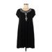 Karen Kane Casual Dress - Shift Scoop Neck Short sleeves: Black Print Dresses - Women's Size Medium