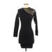 Zara Casual Dress - Bodycon Mock Long sleeves: Black Print Dresses - New - Women's Size Small