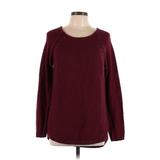 Sonoma Goods for Life Pullover Sweater: Burgundy Chevron/Herringbone Tops - Women's Size Large