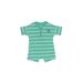 Carter's Short Sleeve Outfit: Green Stripes Bottoms - Size Newborn