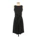 Taylor Casual Dress - A-Line Crew Neck Sleeveless: Black Polka Dots Dresses - Women's Size 2