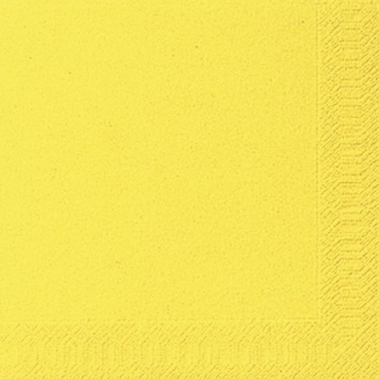 Duni 104060 Dinner-Servietten 3lagig Tissue Uni gelb, 40 x 40 cm, 20 Stück Image