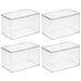 mDesign Plastic Playroom/Gaming Storage Organizer Box, Hinge Lid - 7.1 X 10.7