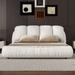 Luxury Upholstered Bed with Thick Headboard, Queen Bed with Oversized Padded Backrest