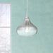 Brushed Nickel Mini Pendant Light 9 1/2" Modern LED Smoked Glass - 9" x 9"