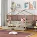 Full Size Wooden House Bed with Two Drawers - Classic House-Shape Design for Kids, Spacious Storage with 2 Drawers