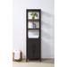 Joss & Main Eastpoint Solid Wood Freestanding Linen Cabinet Solid Wood in Black/Brown | 72.12 H x 20 W x 16 D in | Wayfair