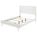 Benjara Zoe Platform Bed Wood in Brown/White | 53.25 H x 63.5 W x 85.75 D in | Wayfair BM306643