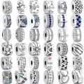 Bracelet à breloques Pandora en argent regardé 2024 accessoires de bijoux série de clips pavé