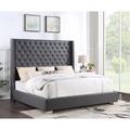 Grand Discount Furniture Sleigh Bed Upholstered/Faux leather in Gray | King | Wayfair HH400 6FT Diamond Bed grey - King