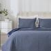 Latitude Run® Kinslow Jersey Quilt Set 3 Piece Polyester/Polyfill/Polyester/Flannel in Blue | Full/Queen + 2 Standard Shams | Wayfair