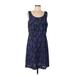 Ann Taylor LOFT Outlet Cocktail Dress Scoop Neck Sleeveless: Blue Dresses - Women's Size 12