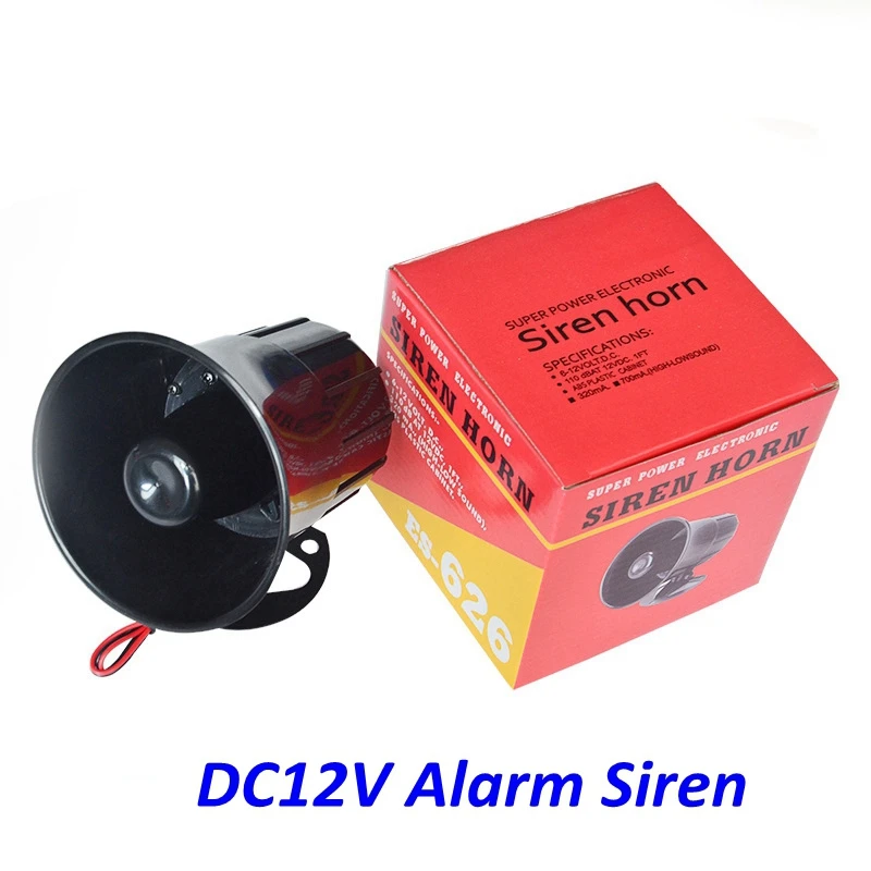 Sécurité DC 12V alarme extérieure sirène fil fort alarme klaxon 115Db extérieur Sirena Alarma haut-parleur pour système d'alarme 15W