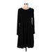 Old Navy Casual Dress - Shift Crew Neck Long sleeves: Black Print Dresses - Women's Size Large