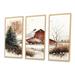 August Grove® Calm Red Barn In Winter I - Farmhouse Canvas Wall Art Set Metal | 32 H x 48 W x 1 D in | Wayfair 4286C811035D4CC3B2497073777A2D6A