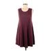 Brandy Melville Casual Dress - A-Line Scoop Neck Sleeveless: Burgundy Print Dresses