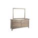 Loon Peak® Isaline 6 - Drawer Dresser w/ Mirror Wood in Brown | 34.5 H x 68 W x 19 D in | Wayfair 2C9582C567D6418D90A4C3AE9F163188