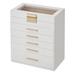 Mercer41 Jewelry Box +, Glass in White | 11.4 H x 9.9 W x 6.4 D in | Wayfair 261D148759CE4011B061D93DB8CDE2F2