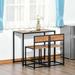 17 Stories Zavior Rectangular 35.5" L x 18.5" W Dining Set Wood/Metal in Black/Brown/Gray | 30 H x 18.5 W x 35.5 D in | Wayfair