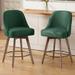 Corrigan Studio® 26" Swivel Counter & Bar Stool Wood/Upholstered in Green | 37.8 H x 19.29 W x 20.87 D in | Wayfair