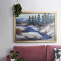 Millwood Pines First Snow I Framed On Canvas Print Canvas in Blue/Green/White | 14 H x 20 W x 1.5 D in | Wayfair 07CBFF95AEEB4647AF64C683B9D018C7