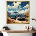 Williston Forge A Surrealism Vintage Car On Canvas Print Canvas, Cotton in White | 36 H x 36 W x 1.5 D in | Wayfair