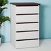 Winston Porter Rayia 5 - Drawer Dresser Wood in Brown/White | 39.3 H x 23.6 W x 15.7 D in | Wayfair E6192E57C1E84F29A68DABC379250A2D