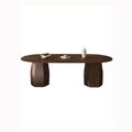 Corrigan Studio® Minimalist solid wood dining table Modern creative oval dining table. Wood in Brown/Green | 29.5 H x 94.5 W x 39.4 D in | Wayfair
