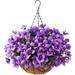 Primrue Faux Silk Hanging Basket Arrangement in Basket Faux Silk in Indigo | 21.6 H x 15.7 W x 15.7 D in | Wayfair D07805C74F694DAB9141835C80BE56F9