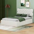 Red Barrel Studio® Gavinder Upholstered Panel Storage Bed Upholstered, Solid Wood in White | 42.9 H x 56.5 W x 78.7 D in | Wayfair