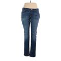 Arizona Jean Company Jeans - Low Rise Skinny Leg Boyfriend: Blue Bottoms - Women's Size 16 - Dark Wash