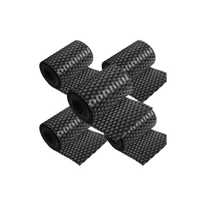 NYVI Polyrattan Sichtschutzstreifen Privafence 255x19 cm - Sichtschutz für Doppelstabmatten Zaun 5 Rollen Schwarz Image