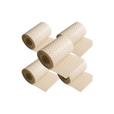 NYVI Polyrattan Sichtschutzstreifen Privafence 255x19 cm - Sichtschutz für Doppelstabmatten Zaun 5 Rollen Beige