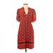 Moulinette Soeurs Casual Dress - Mini V Neck Short sleeves: Red Dresses - Women's Size 2