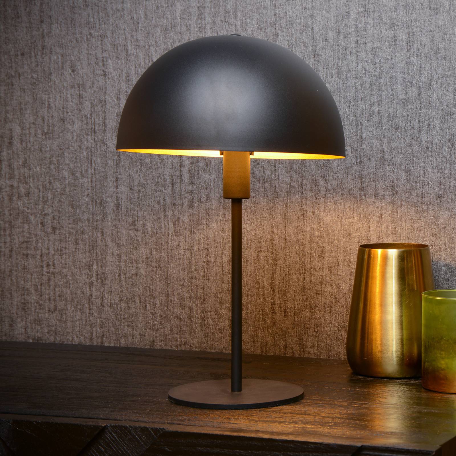 Lucide Tischlampe Siemon, schwarz, für Wohn- / Esszimmer, Metall, Tischlampe