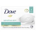 PACK OF 4 BARS Dove Unscented Beauty Soap Bar: SENSITIVE SKIN. Hypo-Allergenic & Fragrance Free. 25% MOISTURIZING LOTION & CREAM! Great for Hands Face & Body! 4 Bars 3.5oz Each Bar