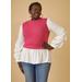 Plus Size Ruched Paneled Ribbed Top