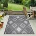 BNM Lattice Indoor Outdoor Area Rug 4 x 6 Grey