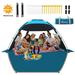 COMMOUDS Beach Tent Sun Shelter for 8-10 Person UPF 50+ Beach Sunshade Canopy Portable Easy Set-Up (Dark Shelter-Sky Blue)