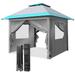 KOFUN 10 x 10 Outdoor Pop-up Canopy With 4 Sidewalls Blue&White