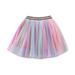 Kids Girls Party Dance Ballet Splice Star Sequin Tulle Skirt+Bow Hairpin Rainbow Tulle Skirt Denim Skirt for Girls Denim Jacket for Girls Mini Skirt Stretch Tennis Skirt for Toddler Girls