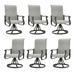 ECOPATIO Patio Swivel Chairs Set of 6 Outdoor Dining Chairs High Back All Weather Breathable Textilene Outdoor Swivel Chairs with Metal Rocking Frame for Lawn Garden Backyard Deck Light Gray