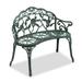 38.5 Cast Aluminum Patio Chair Outdoor Courtyard Decoration Park Leisure Rose Chair Garden Bench Double Bench Loveseat Chair 300LBS Weight Capacity Weather Resistant Antique Green