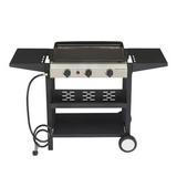 SYTHERS 3-Burner BBQ Propane Grill with Side Shelves & Spice Rack Stainless Steel Barbecue Gas Grill for Outdoor Patio Garden Picnic Backyard Cooking 30 000 BTU