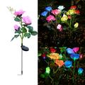 Oneshit solar light On Clearance Solar Garden Lights - Solar Outdoor Lights With Beautiful & Realistic Rose Flowers - 7 Color Changing Solar Lights Outdoor For Yard Garden Decoratio On Clearance