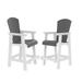 2 PCs Modern Bar Stools Counter Dining Chairs Barstools With High Back Footrest Armrest For Hallway Dining Room Patio