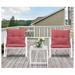 LeCeleBee 3-Piece Rocking Chairs Bistro Set Outdoor Wicker Patio Furniture Sets w Red Cushions 2 Chairs with Tempered-Glass Coffee Table