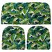 RSH DÃ©cor Balmoral Opal - Cancun Blue and Green Tropical Palm Leaf Cushions for Wicker Loveseat Settee & 2 Matching Chair Cushions